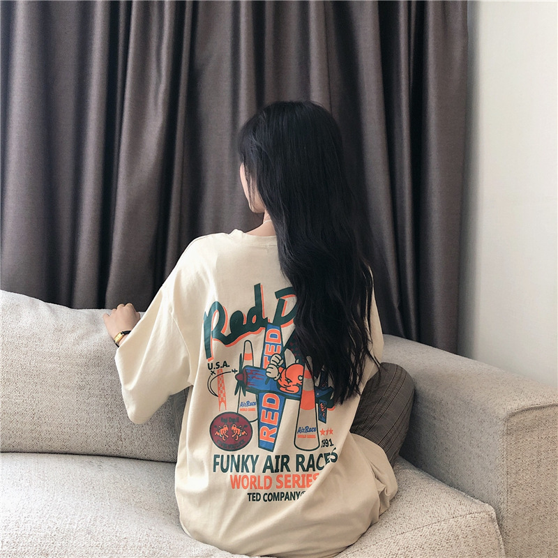 Designer Short Sleeved Women T-shirt 2025 New Summer Loose Korean Version Ins Fashion Student Harajuku BF Lazy Style Clothes