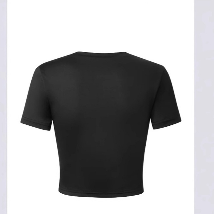 Designer Fashion Casual Top Bare Umbilical Casual Sleeve Y2k Printed T-shirt Short Top New Women's Wear