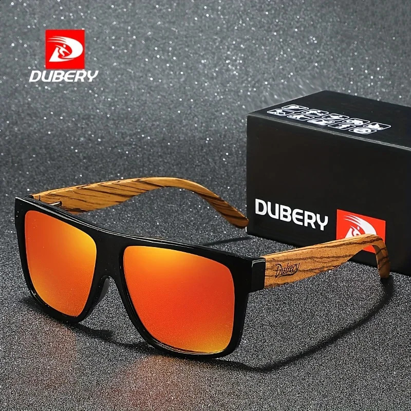 DUBERY Wooden Polarized Full Rim Sunglasses For Men And Women 8 Colors Model 240 250214