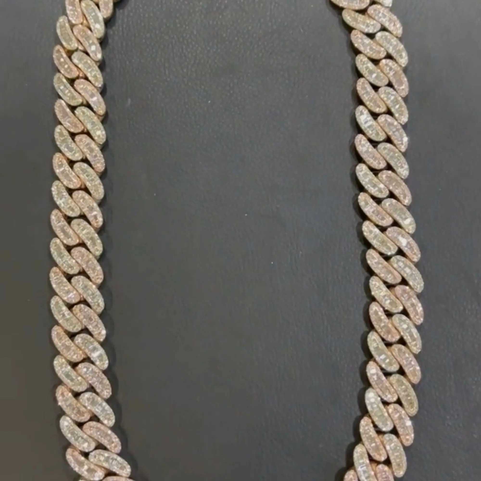 Luxury 18mm Hip Hop Full Iced Out Rope Chain Vvs Diamond Moissanite Rope Chain Men Hip Hop Iced Out