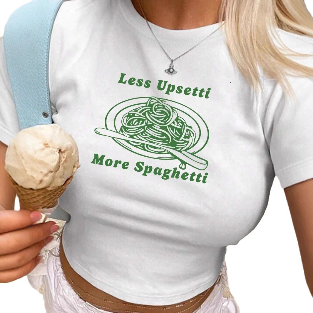 Designer 2025 New Personalized Street Fashion Printed T-shirt With Shoulder And Short Sleeved Slim Fit Top