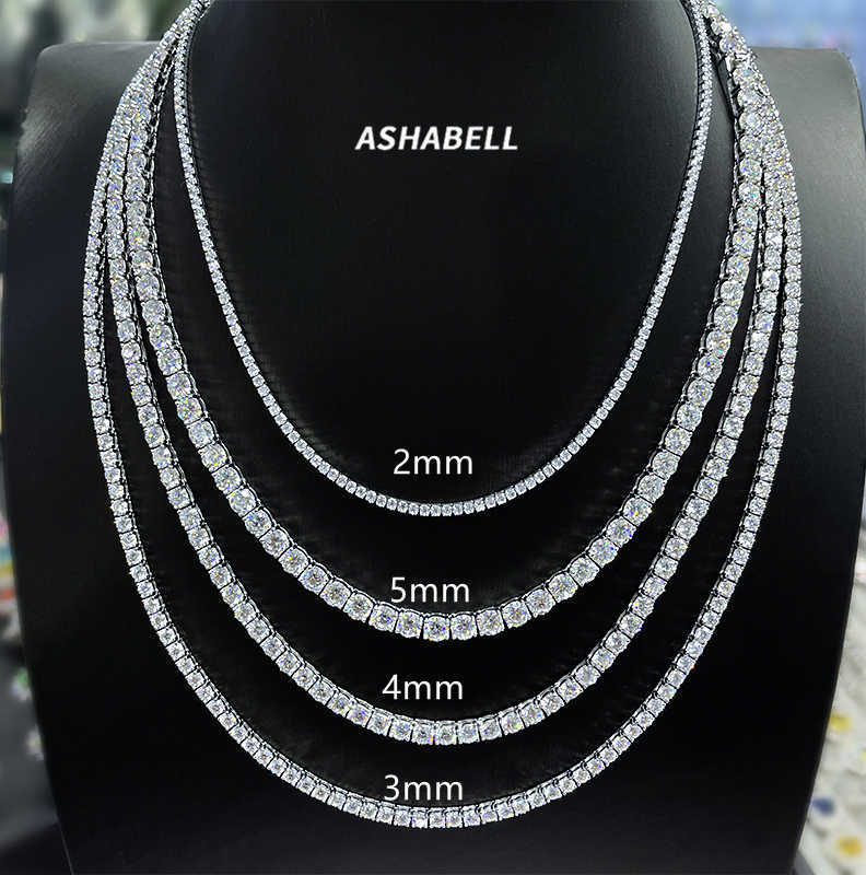 Pass Diamond Tester D Color Ice Out Moissanite Necklace 925 Silver Diamond Chain Vvs Moissanite Tennis Chain for Women and Men