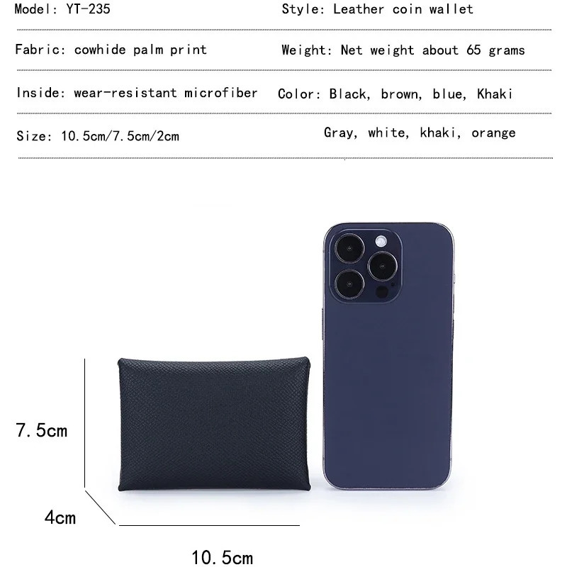 Mini Coin Purse Genuine Leather Small Coin Wallet Genuine Leather Hasp Coin Purse Pouch Change Holder Card Holder for Men Women 250207