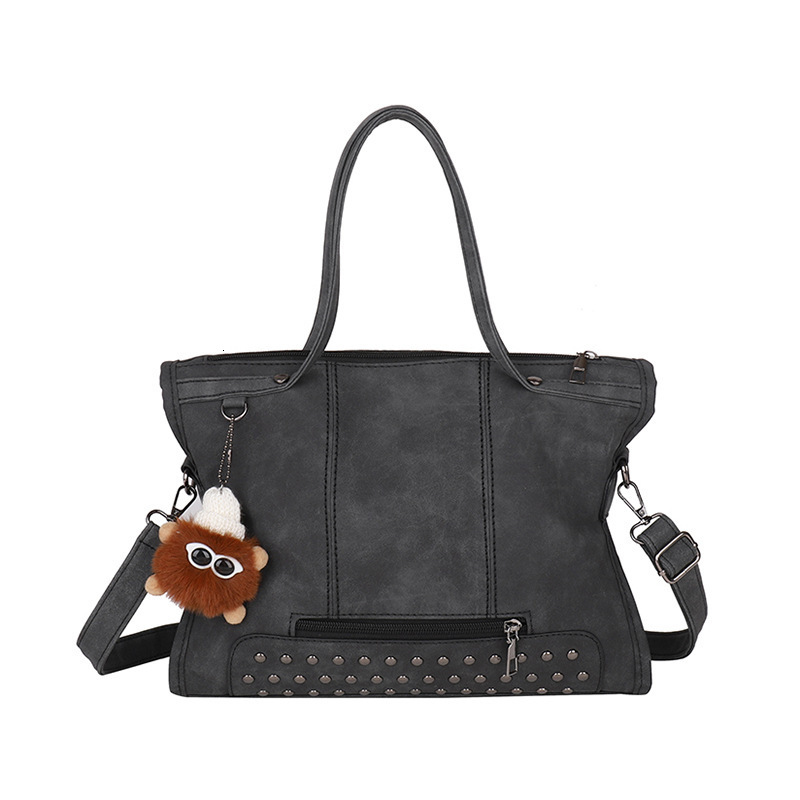 PU Tote New Willow Nail Decorative Women's Handheld Single Shoulder Big Bag