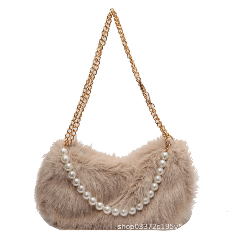 Autumn/Winter Women's Handbag Designer Handbag Warm Plush Shoulder Chain Shopper Wallet 2025 New Women's Handbag