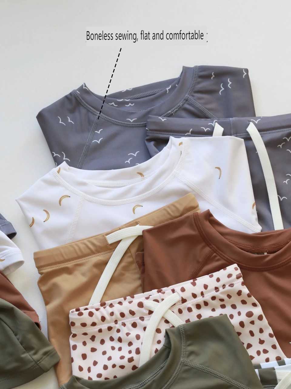 Boys split long-sleeved swimsuit swimming cap swimming trunks set quick-drying clothesXJ250214