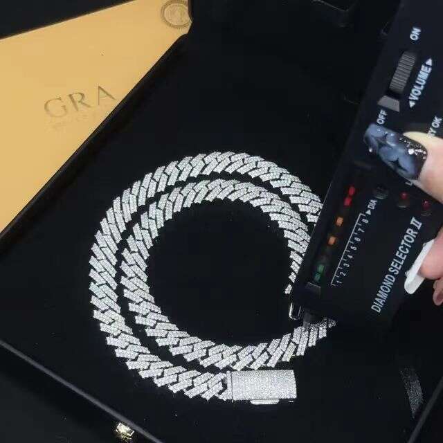moissanite chain necklace designer jewelry cuban k chain iced out pass dia tester sterg sier necklace vvs moissanite chains for men necklaces