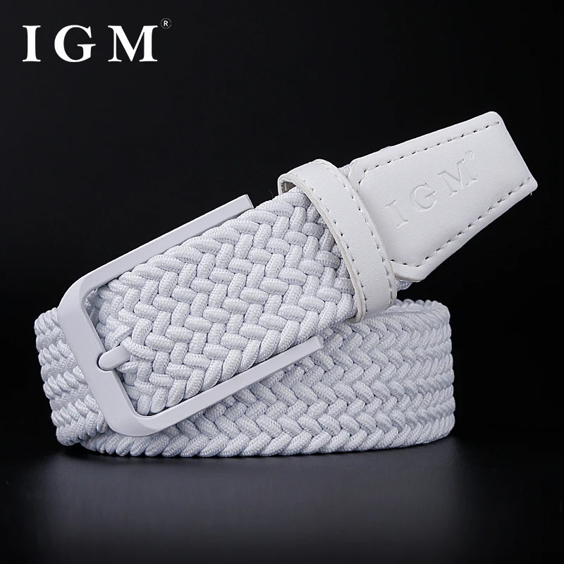 Fashion Men Metal Pin Buckle Male Canvas Pants Jeans Golf Elastic Braided Belt 250213