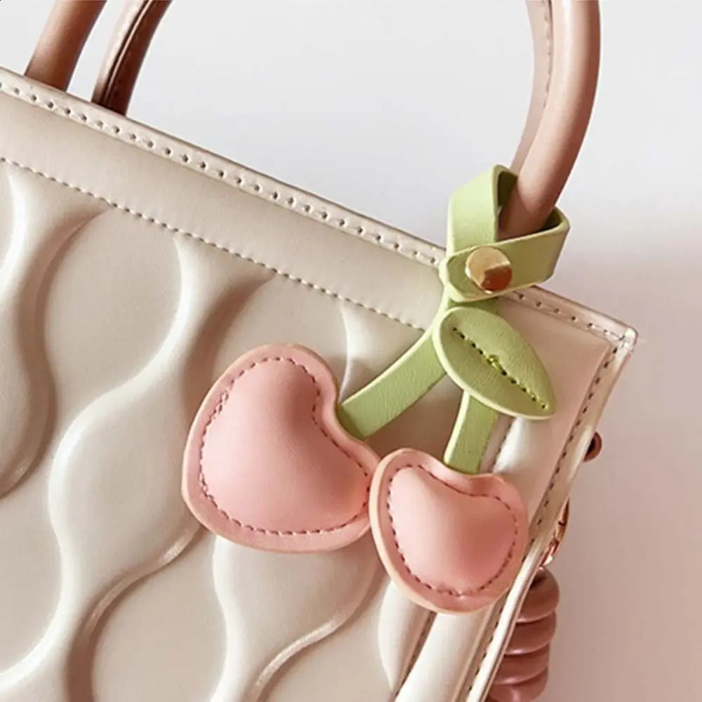 Keychain Cherry Key Chain Decoration DIY Craft Accessories Peach Heart Bag Pendant Bag Decoration Love Cherry Pendant Women/men 250214