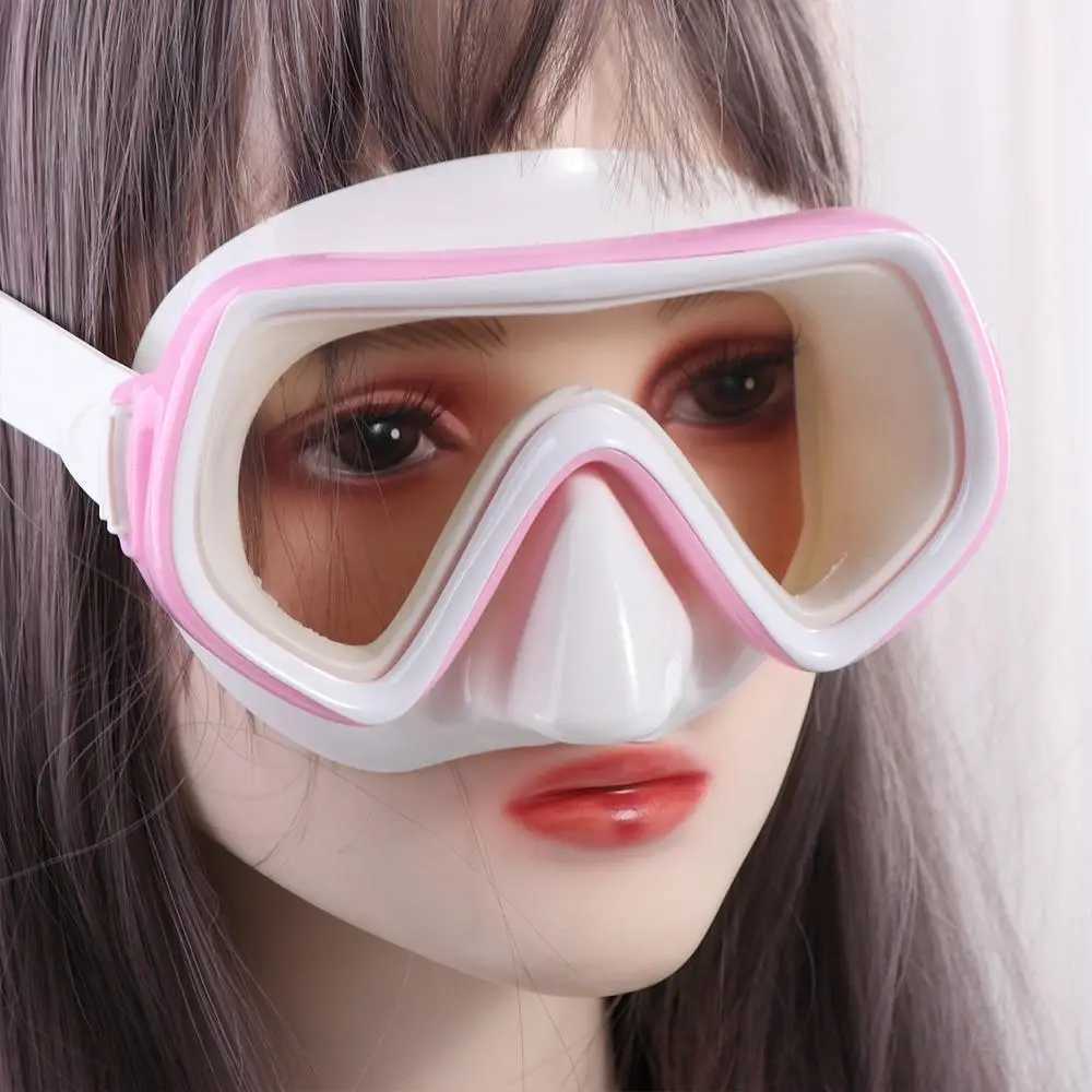 PVC Strap Kids Swim Goggles Anti Fog with Nose Cover Pool Swim Eyewear Vibrant Colors Anti-Leak Snorkel Swimming Goggles Girls Z250215