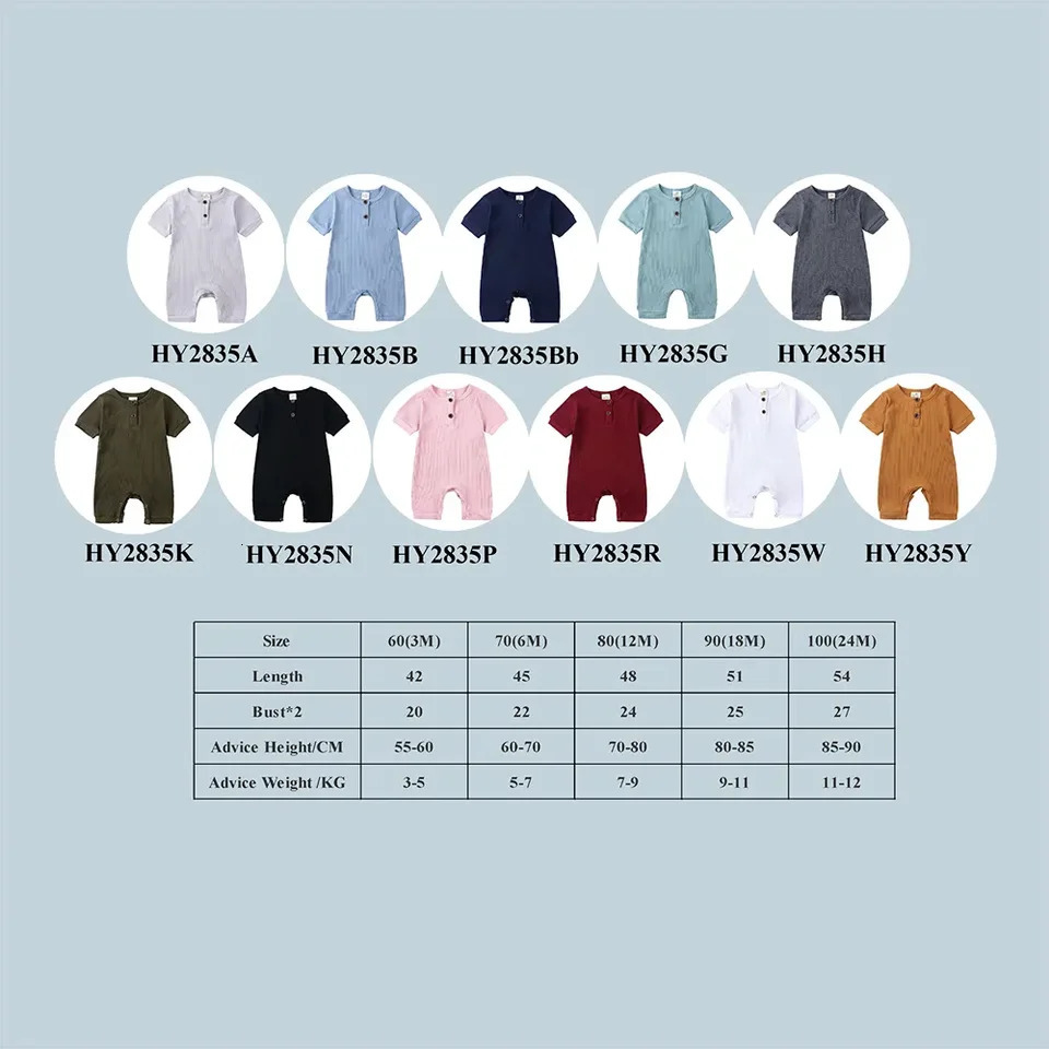 Summer born Baby Rompers Infant Boy Onesie Short Sleeve Soild Cotton Casual Clothes Toddler Girl Jumpsuit Pajamas 0-24M 250214