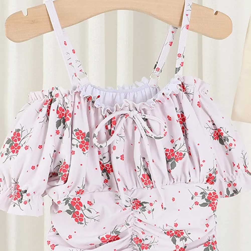 2023 Fashion Summer Toddler Newborn Baby Girls Swimwear Swimsuits Bow Floral Printing Sling Bodysuits Bathing Suits 1-6YXJ250214