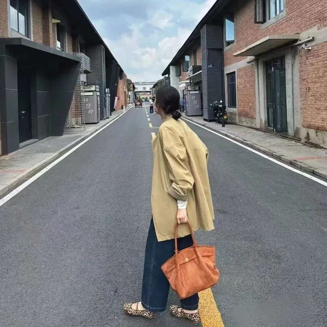 Large Size Chamois Leather Commuter Single Shoulder Slant Cross Underarm Tote Bag For Women Motorcycle Equipment Genuine Leather Gender Neutral BagVoy