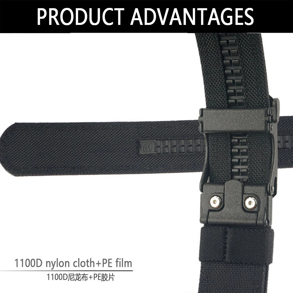 TUSHI Mens Belt Automatic Metal Buckle IPSC Gun Belt Tactical Canvas Webbing Military Belt Outdoor Work Business Belt Nylon Belt 250213