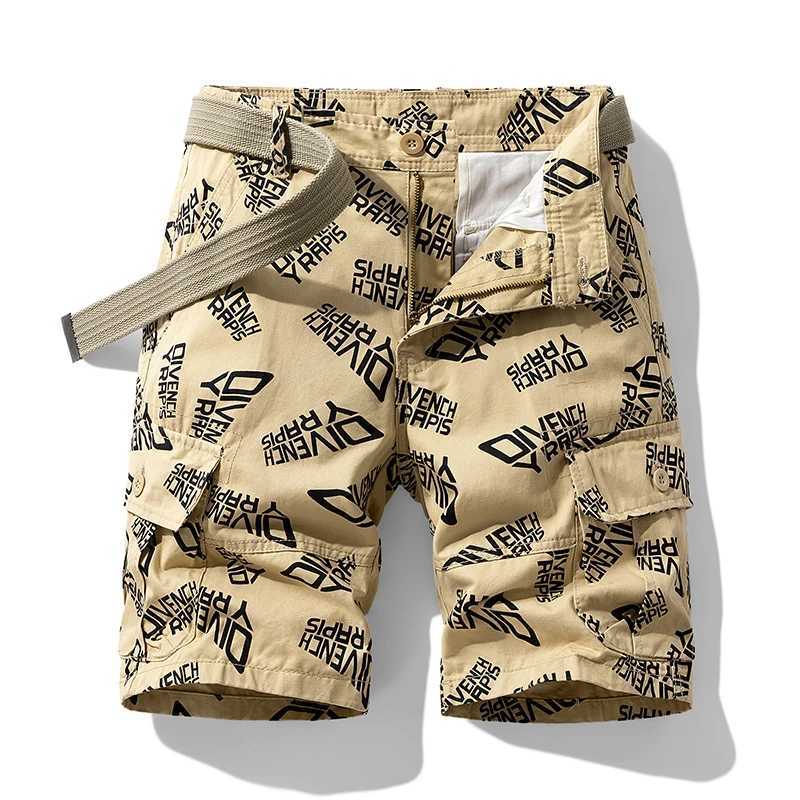 Fashion Printed Beach Shorts Mens Summer Fashion Brand Middle Pants Loose Straight Casual All-Matching Work Clothes Fifth Pants W250215