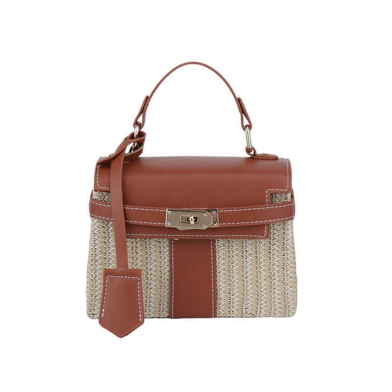 Designer bag Kelly popular bag womens fashion new item hand-held grass rattan woven beach crossbody high-end single shoulder