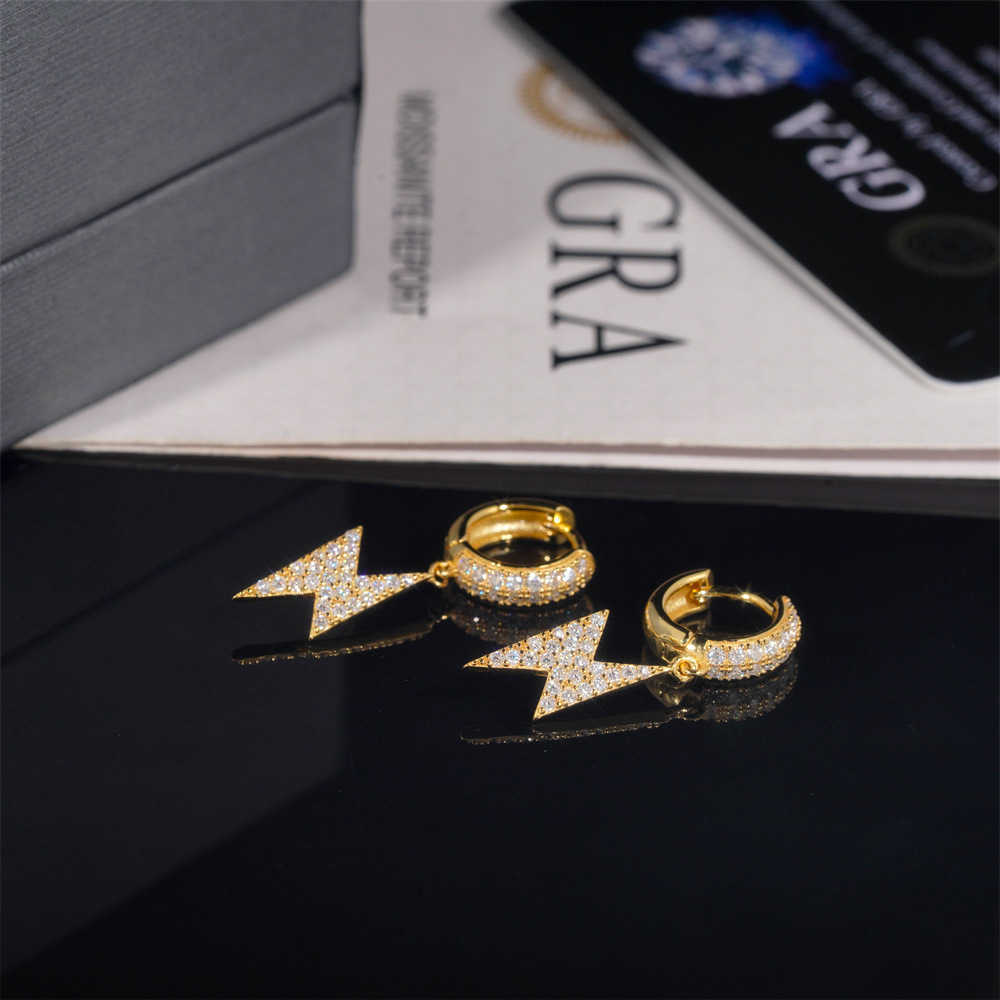 Super Yue New Design Lightning Earrings 925 Silver High end Jewelry vvs vs. Moissanite Hip hop Personalized Pendant Earrings
