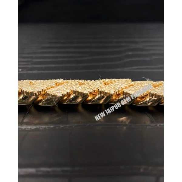 20mm Moissanite Cuban Link Chain | Vvs1 Quality Moissanite Diamond | 925 Sterling Silver | Gold Plated | Men Necklace
