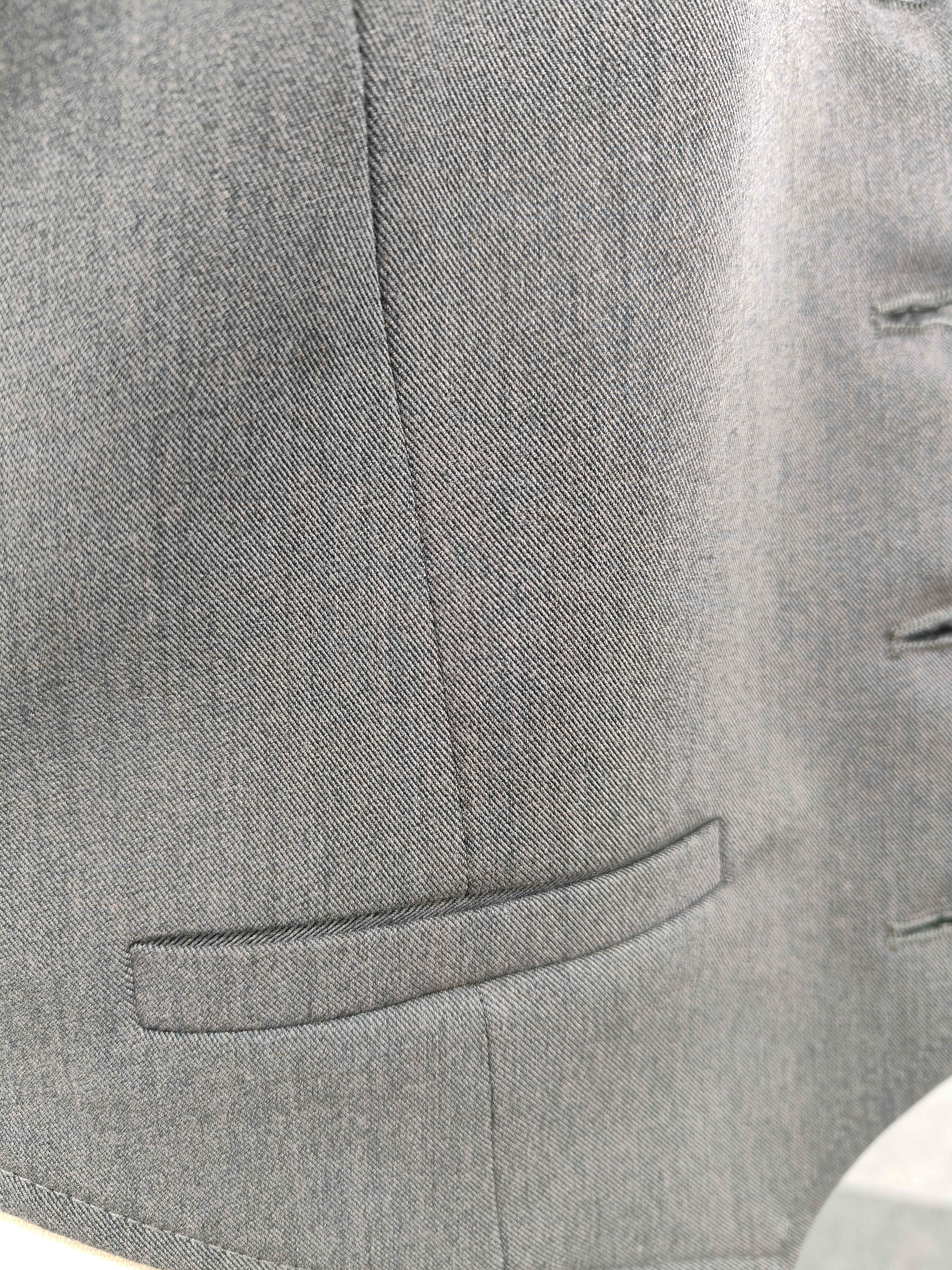 Grey Slim Fit Single Breasted Tailored Blazer Vest