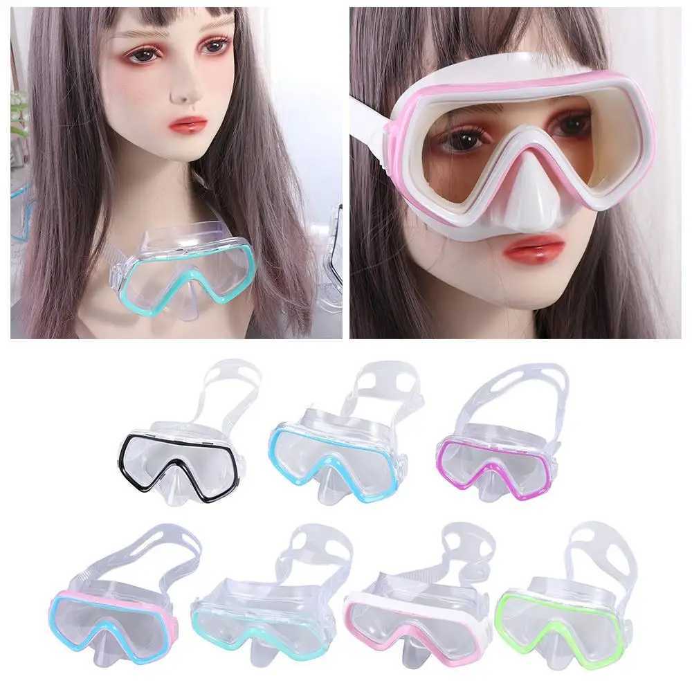PVC Strap Kids Swim Goggles Anti Fog PC Glass Snorkel Swimming Goggles with Nose Cover Vibrant Colors Child Diving Mask Boys Z250215