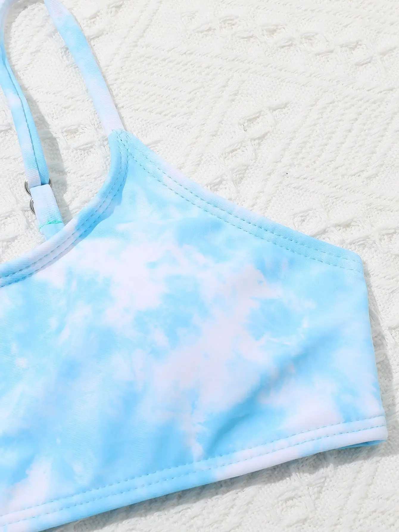 3 Pieces Tie Dry Bikini 2023 Girls Swimsuit With Pants Kids Swimwear Female Bathers Bathing Swimming Swim Suit BeachwearXJ250214