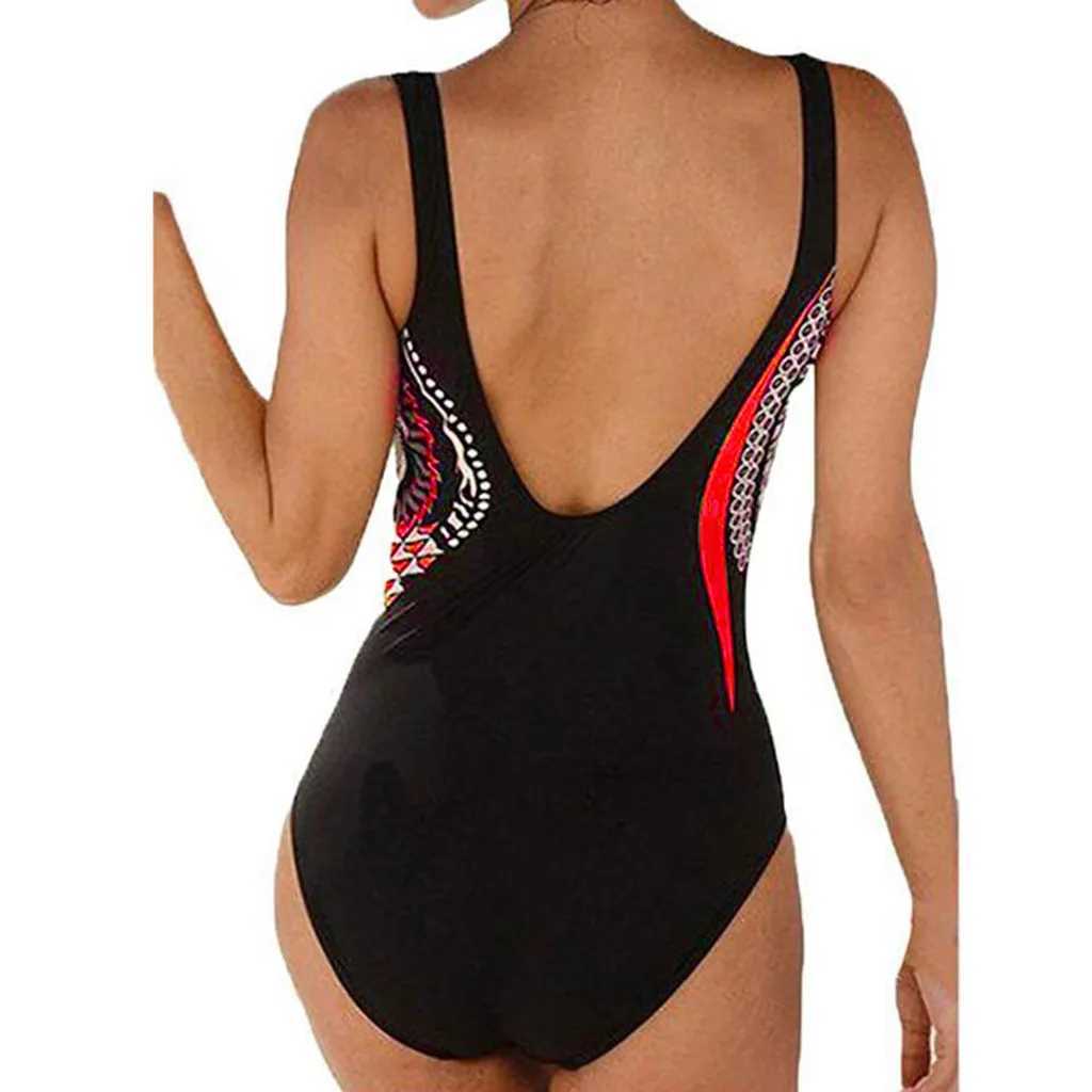 One Piece Swimsuits Swimming Suit For Women Bodysuit Women Fashion Printed Female Swimwear Bath Clothing Beach Wear With PadW250214