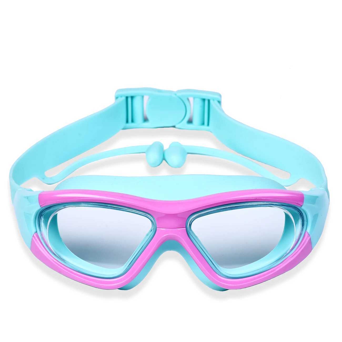 High-definition kidsrens swimming goggles for boys and girls anti-fog swimming goggles large-frame goggles comfortable silic Z250215-1