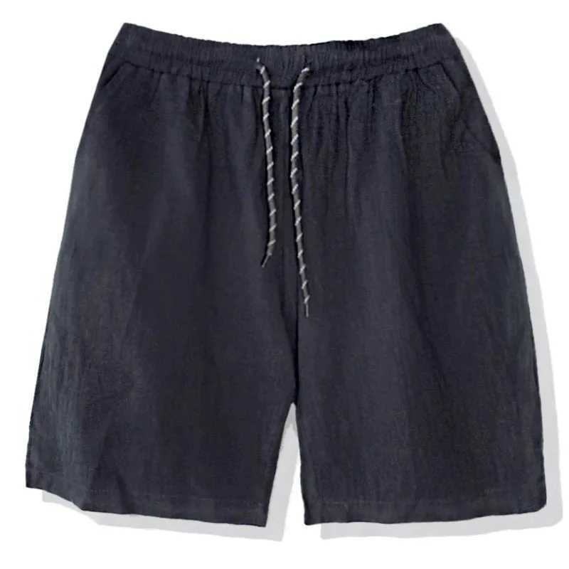 2023 New Mens Summer Leisure Fashion Sports Pants Cotton Hemp Youth Pocket Short Pants Mens Solid Wide Leg Shorts W250215