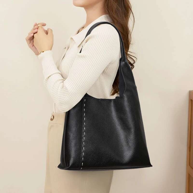 Aidrani Genuine leather original women's shoulder bag, large capacity handbag, 100% soft cowhide bag