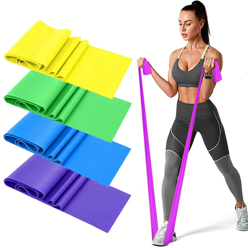 4 pieces of resistance bands exercise elastic fitness exercises yoga Pilates recovery physical therapy stretching strength training 250213
