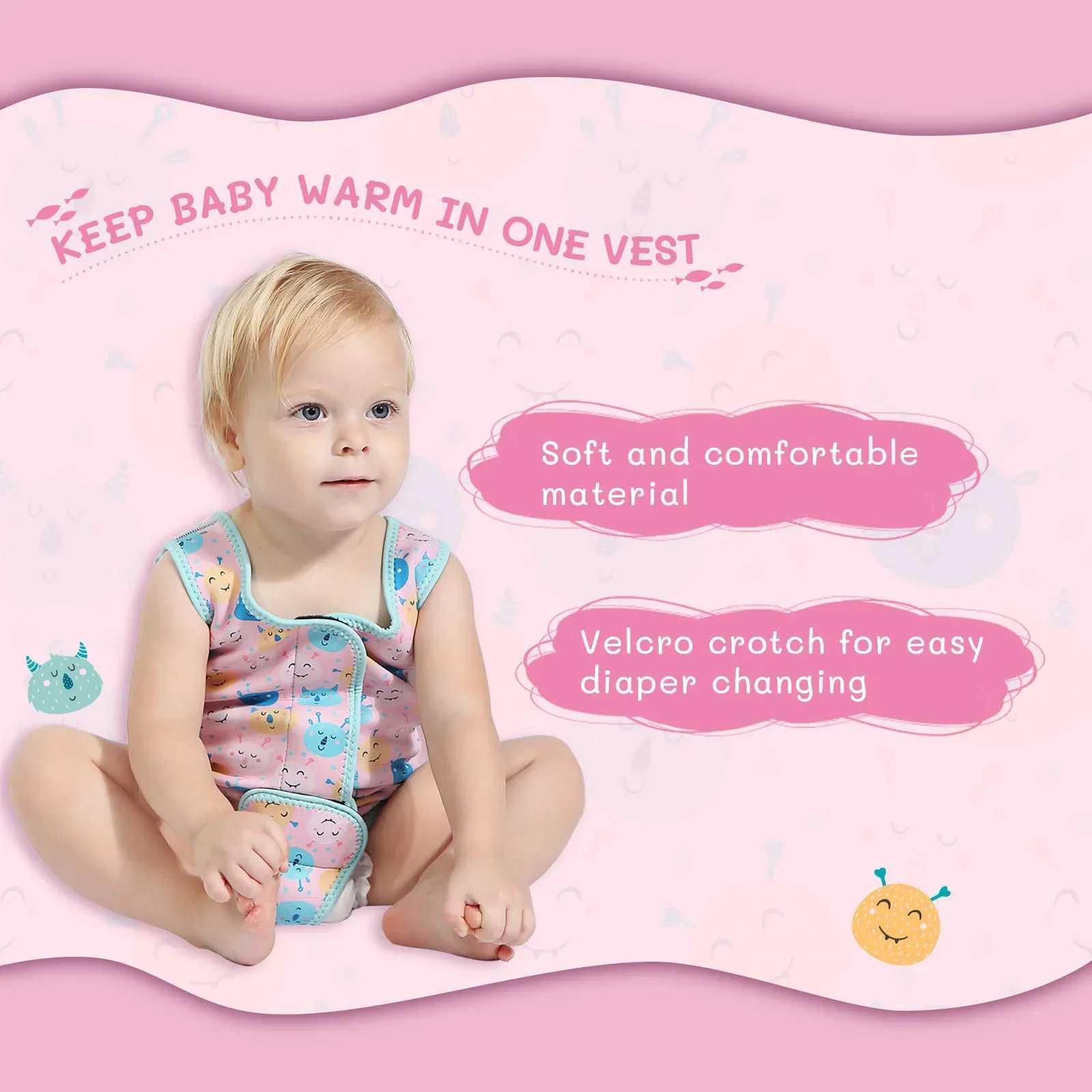 Infant Toddler 2MM Neoprene Vest Adjustable Magic Tape Front Chest Crotch UPF50+ Sun Protection Cold Proof Warm Swimming WetsuitXJ250214
