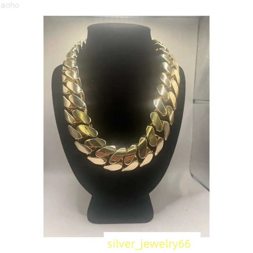 18mm Miami Cuban Link Chain 1 Kg- Heavy Solid Big Cuban Chain for Men Unisex Stainless Steel-gold Plated Fashion14k Gold