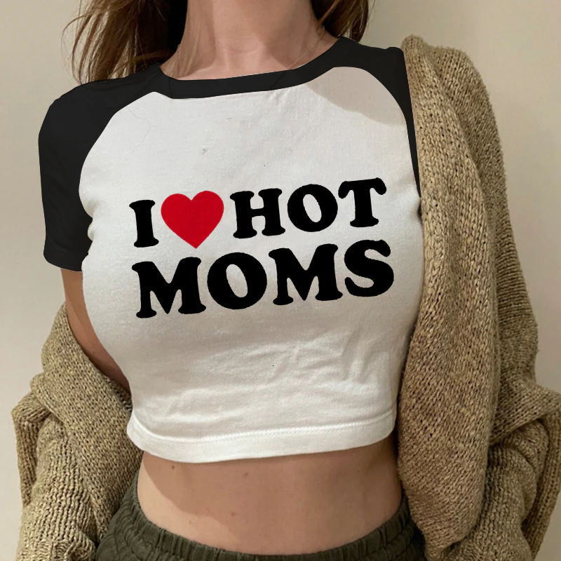 Designer's New Spicy Girl Letter Printed Crop Top Short Women's Street Style American Raglan Sleeve T-shirt