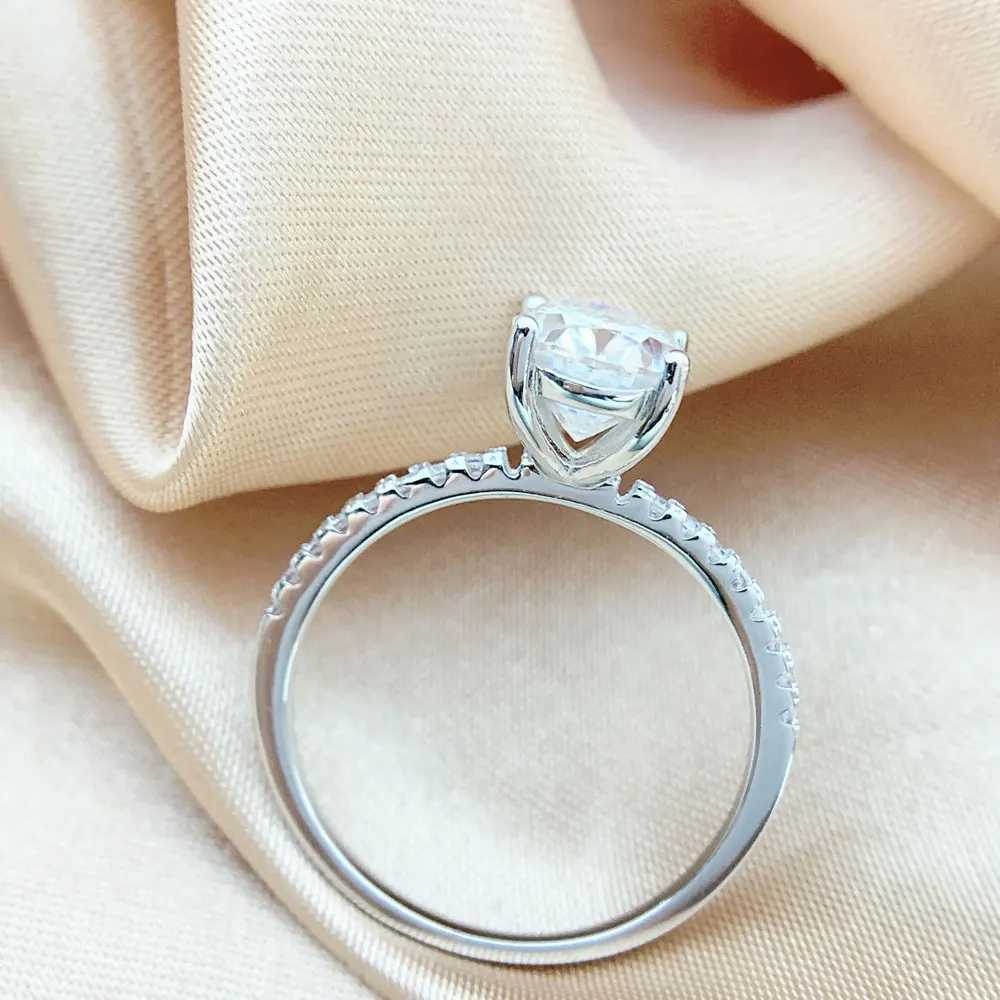 1/2/3ct D Color Oval Cut Moissanite Ring S925 Sterling Sliver Plated 18k White Gold Wedding Engagement Rings For Women
