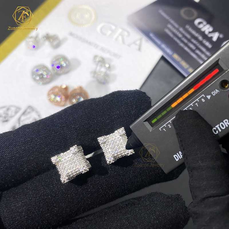 GRA Certified VVS Moissanite Earrings Solid 925 Sterling Silver HipHop Stud Earring Daily Life Moissanite Men Earrings