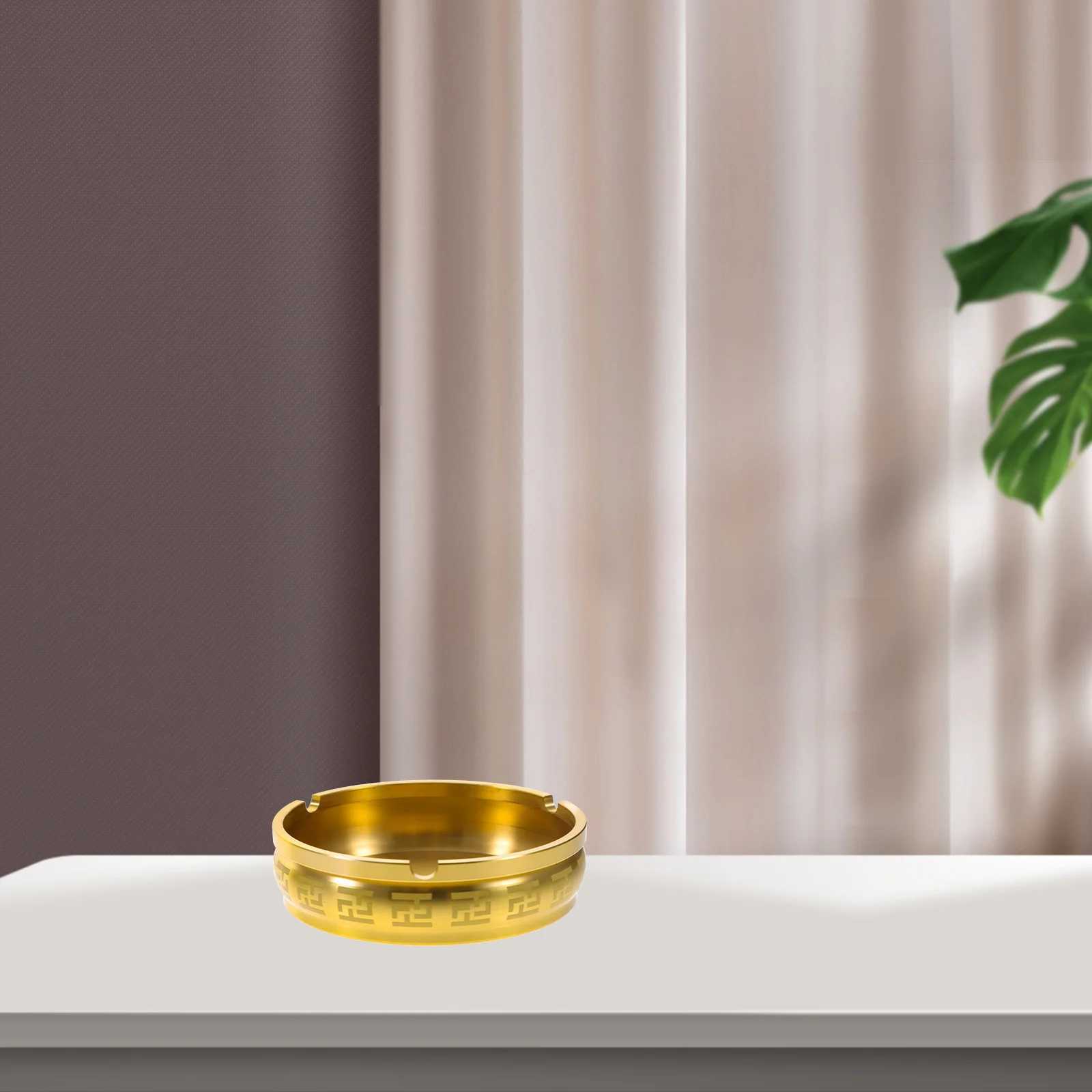 Simple Retro Metal Ashtray Ash Tray Decor Ashtray Tabletop Ash Holder Household Tabletop Ashtray Retro Living Room AshtrayT250215