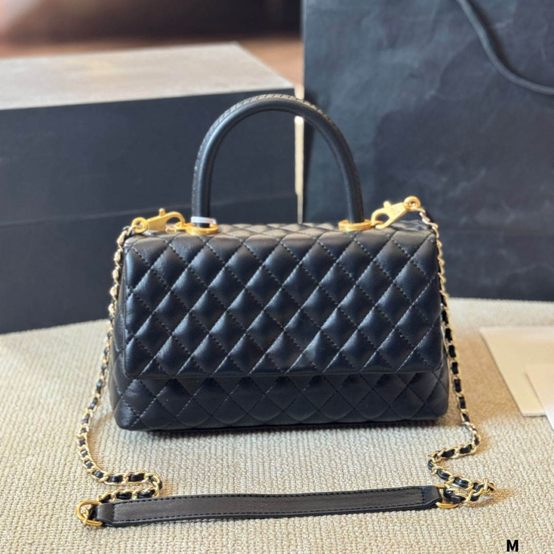 Classic Handle women handbag Totes Bags Designer Mini Shoulder Bag Gold Hardware Top Caviar Calf Leather Chain Handle Single Flap Crossbody Wallet 25x16cm