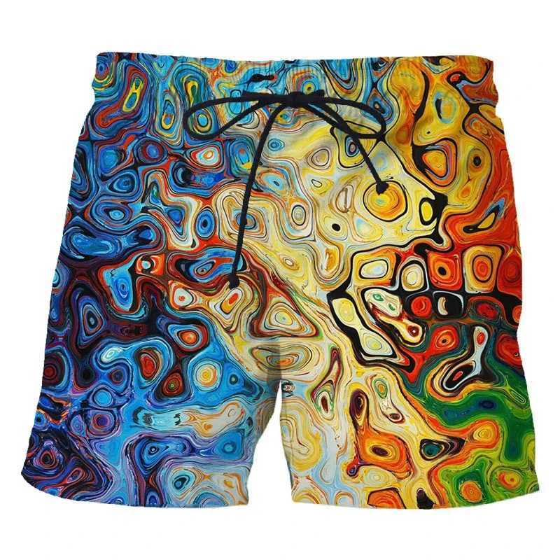 Painted Graffiti 3d Printed Shorts For Mens Street Personality Trend Short Pants Color Variety Summer Clothing Short Trousers W250215