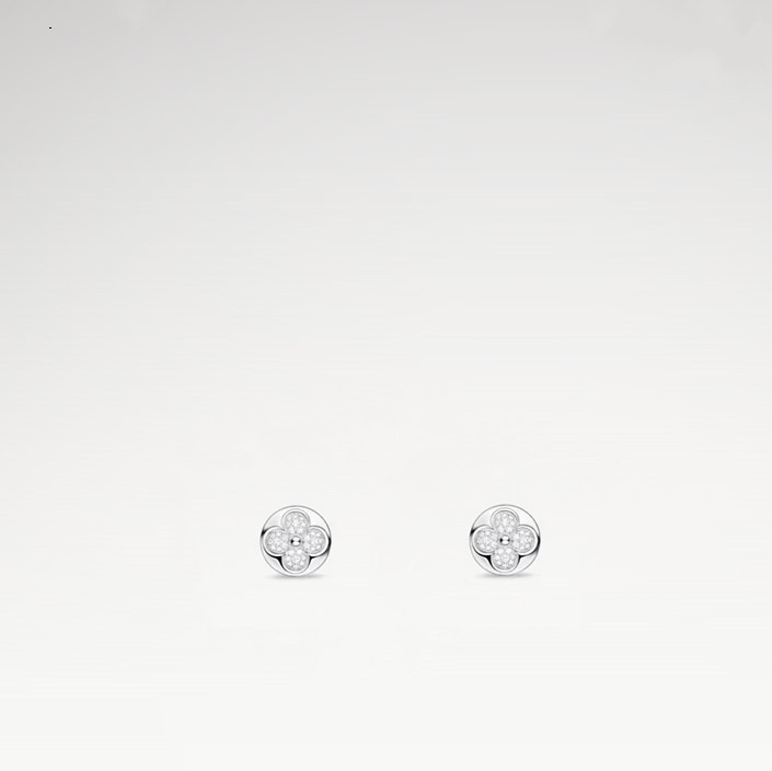 With BOX Designer Brand Women Stud Earrings Silver Plated Full Crystal Luxury Earring For Women Wedding Party Jewelry No Fade