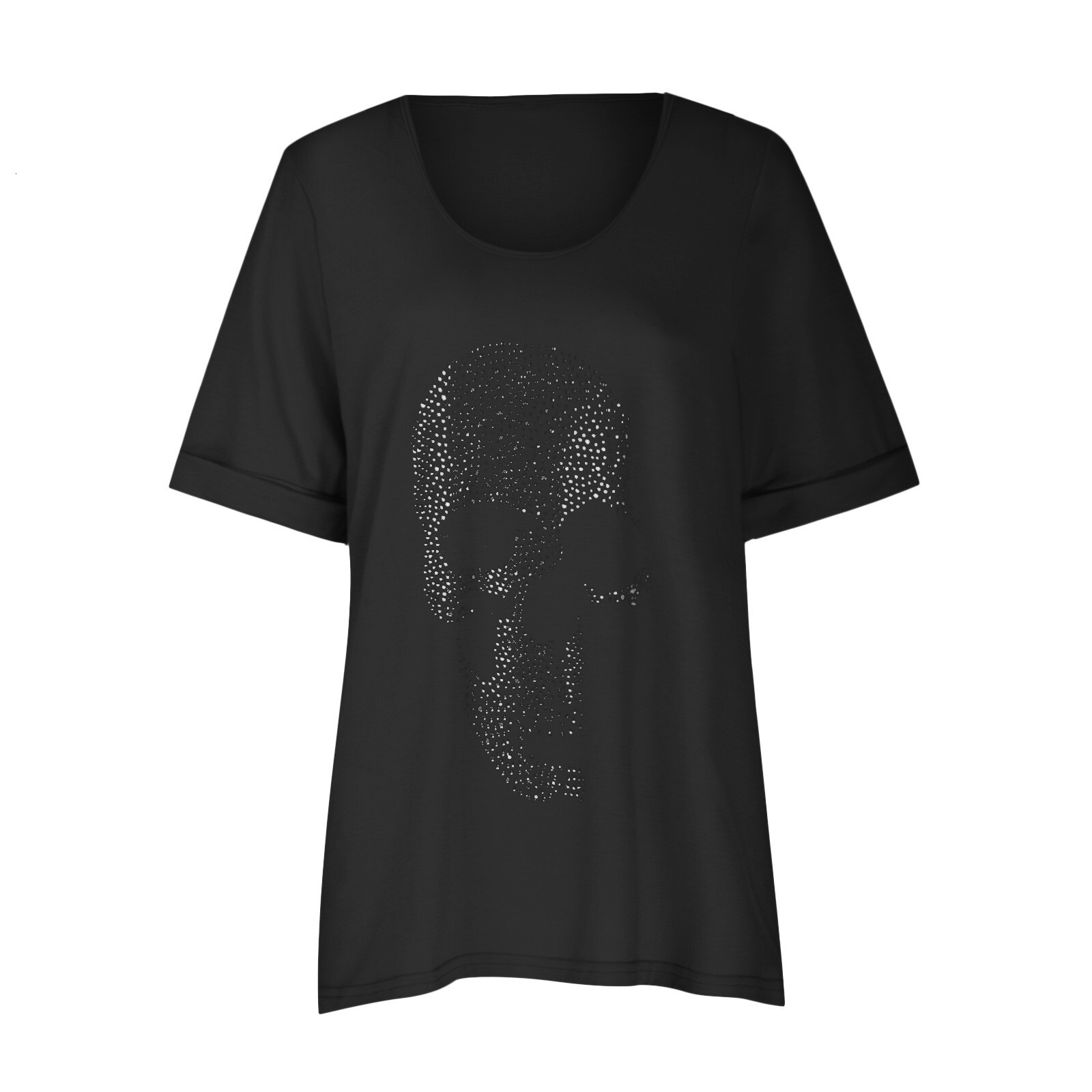 Designer Free Shipping Casual Fashion Trend Top Women's Short Sleeved Oversized Loose Bead T-shirt