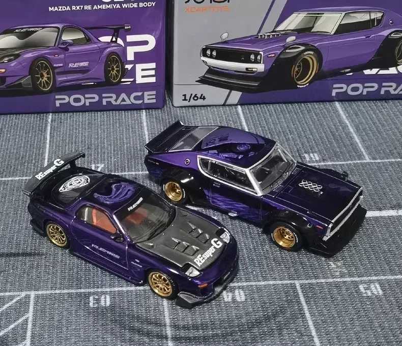 XCARTOYS POP RACE 1/64 SKYLINE GT-R V8 DRIFT (KENMER) MAZDA RX7 RE AMEMIYA WIDE BODY Cars Alloy Diecast Model Kids Toys BoysT250215