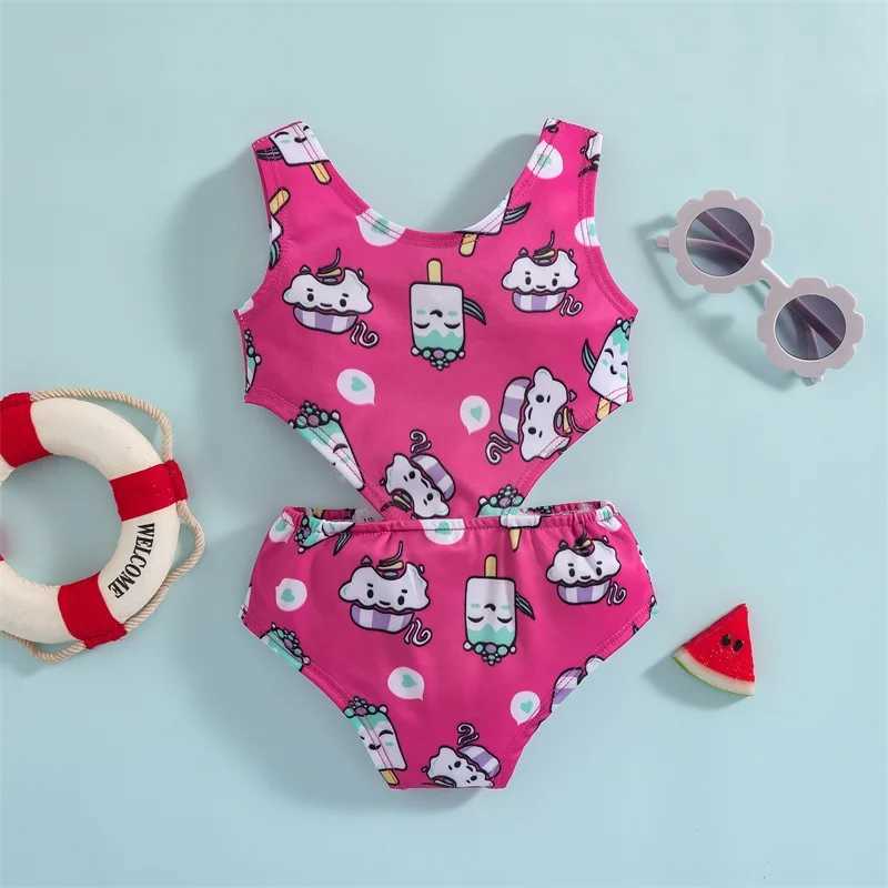 Yiiciovy Little Girls Lovely Print Swimsuit Bikini Ice Swimwear Swimming Suit Summer Kids Beach Bathing SuitXJ250214