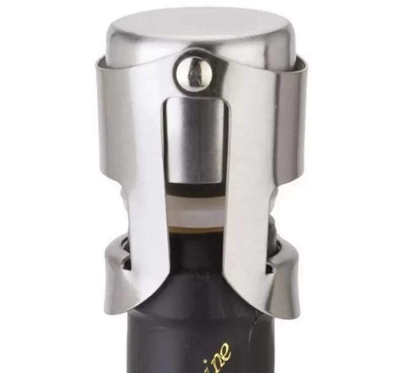 Portable Stainless Steel Wine stopper Vacuum Sealed Wine Champagne Bottle Stopper Cap FY5385 0215