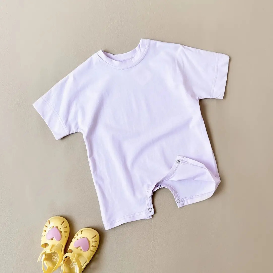 Baby Boy Basic Romper Summer born Infant Baby Clothes Wear Infant Short Sleeve Jumpsuit Ribbed Clothes Outfits Playsuit 250214
