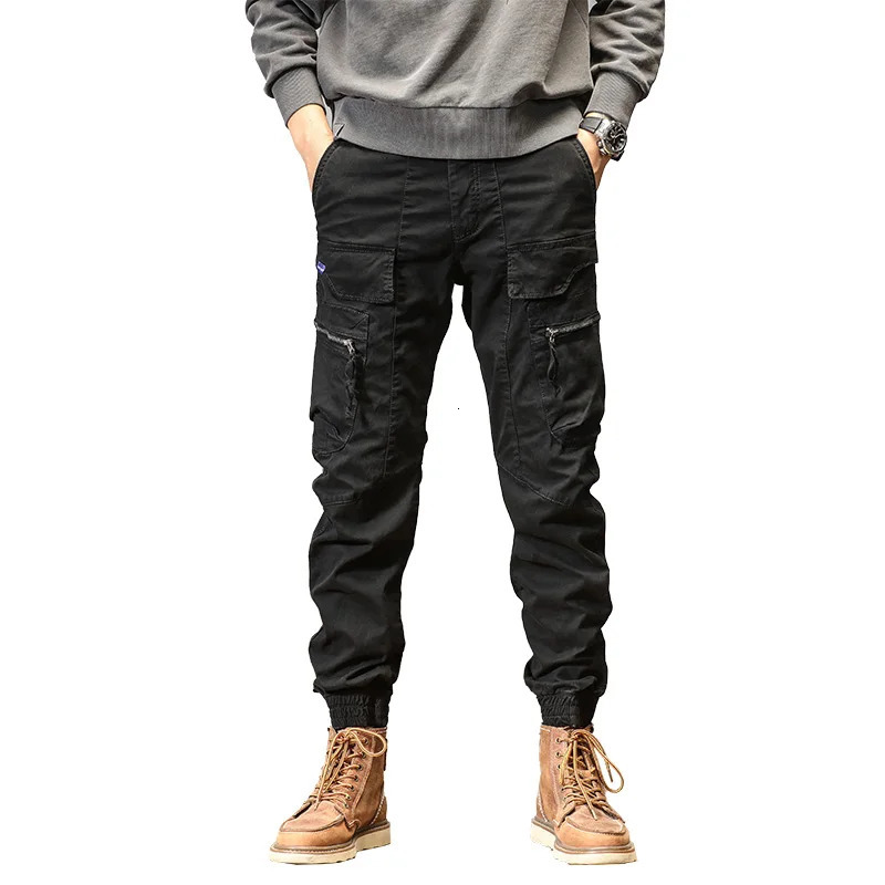 CAAYU Joggers Cargo Pants Men Casual Y2k Multi-Pocket Male Trousers Sweatpants Streetwear Techwear Tactical Track Gray Pants Men 250214CJ