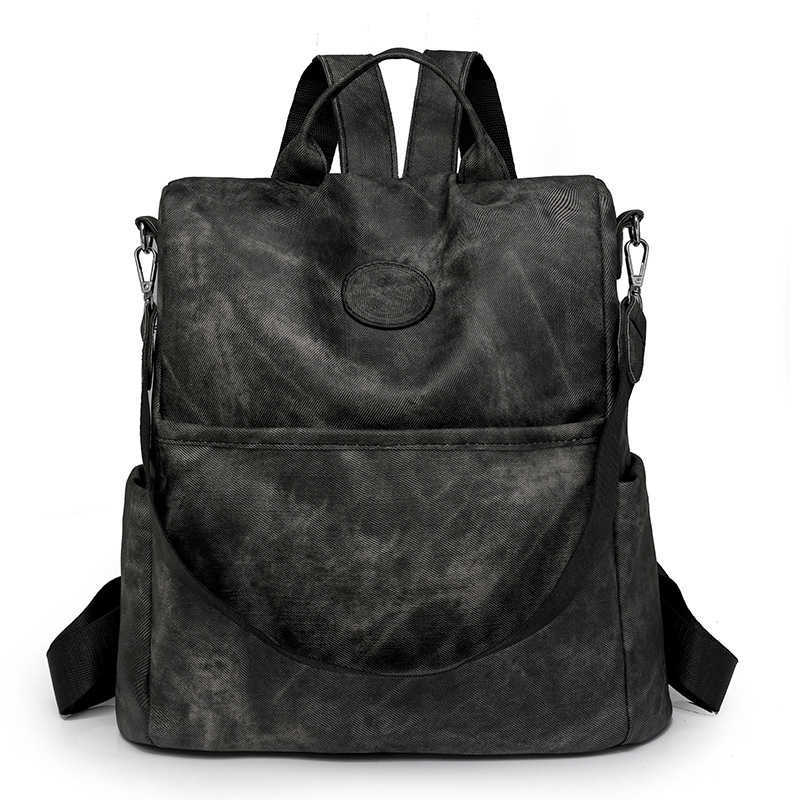 Womens Backpack New Large Capacity Anti theft PU Commuter Backpack Leisure Student Backpack Womens Bag