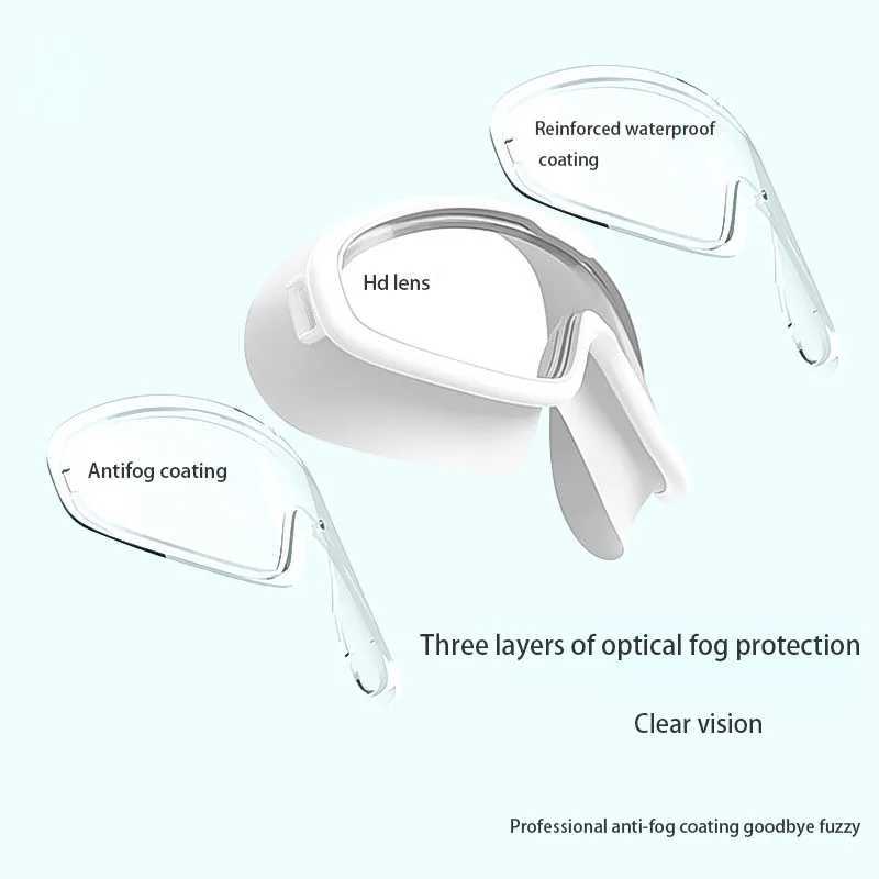 Adult Large Frame Swimming Glasses High-definition Waterproof Anti-fog Silicone Swimming Goggles Childrens Swim Goggles Z250215