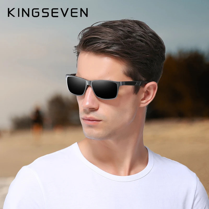 KINGSEVEN Mens Polarized Sunglasses Full Frame Aluminum Material Driving Glasses Mens Oculos Sunglasses 250213
