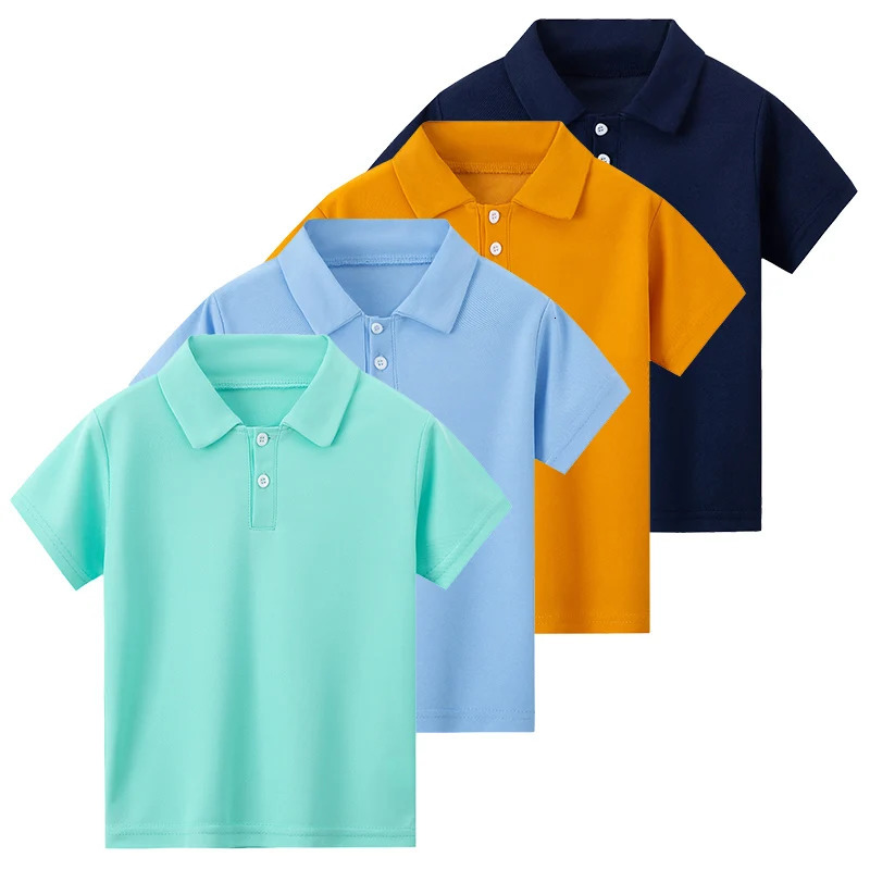 12 Piece SummerChildrens Short-sleeved POLO Shirt Boy Casual Fashion Solid Color T-shirt Comfortable Lapel Prince Style Coat 250213