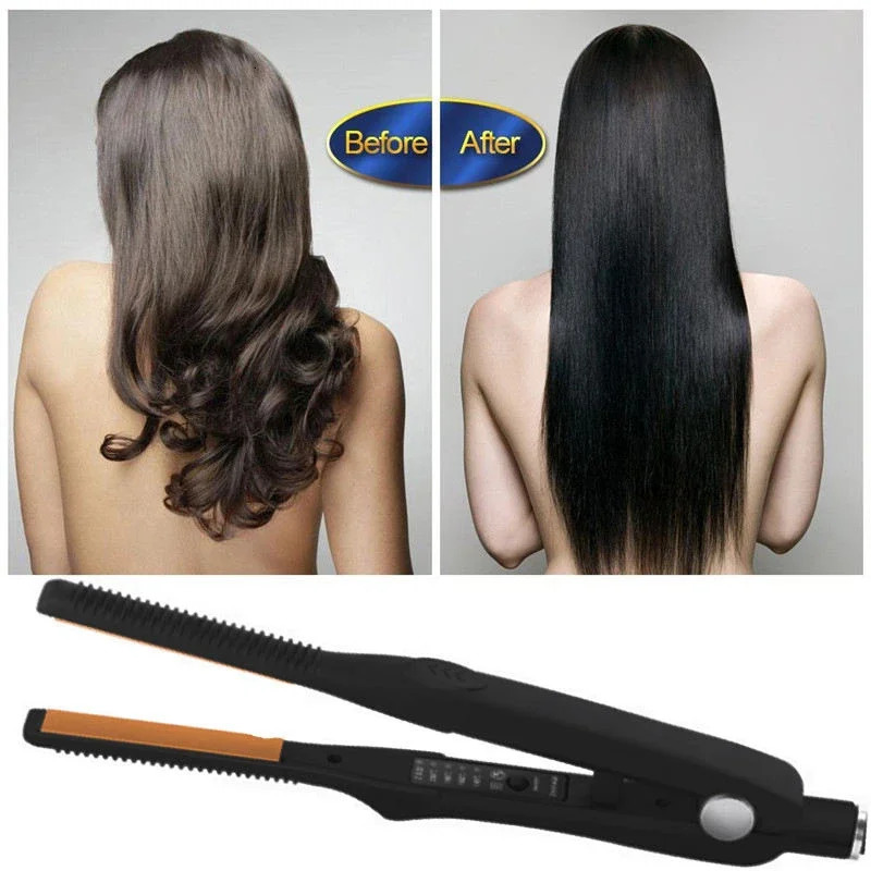 2 in 1 Small Flat Iron Hair Straightener Curler For Short Hair Women And Men Beard Straightener Pencil Flat Iron Dual Voltage 250214